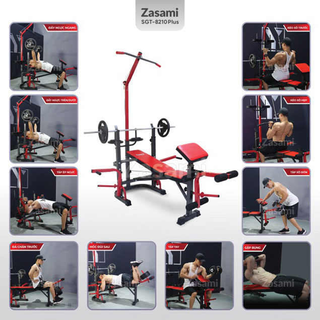 Các bài tập với máy tập gym Zasami SGT-8210 Plus