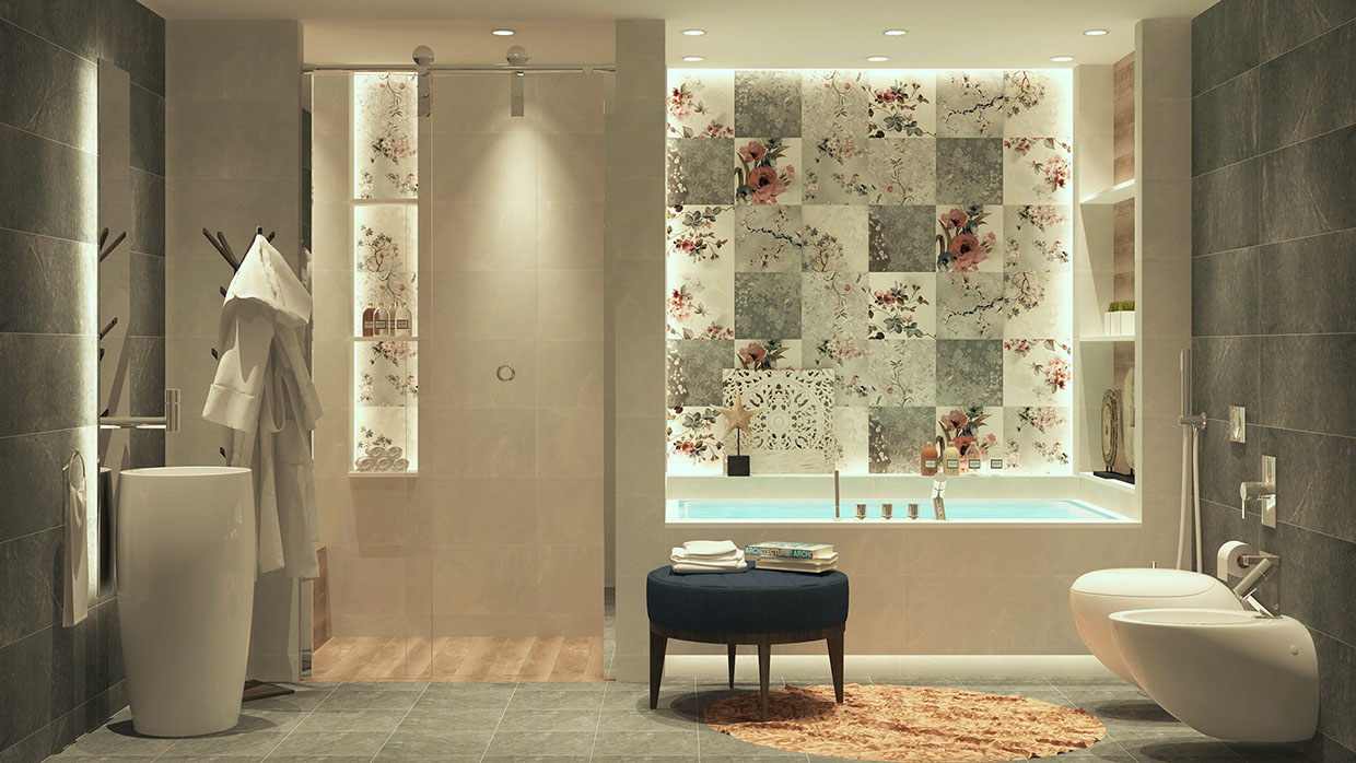 Mẫu cải tạo và bề ngoài không gian phòng tắm theo phong cách Shabby Chic