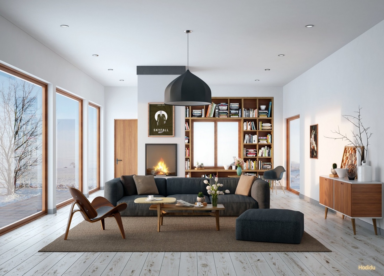 Thiết kế nội thất đưa năng lượng xanh vào không gian phòng khách đem lại sự thư thái