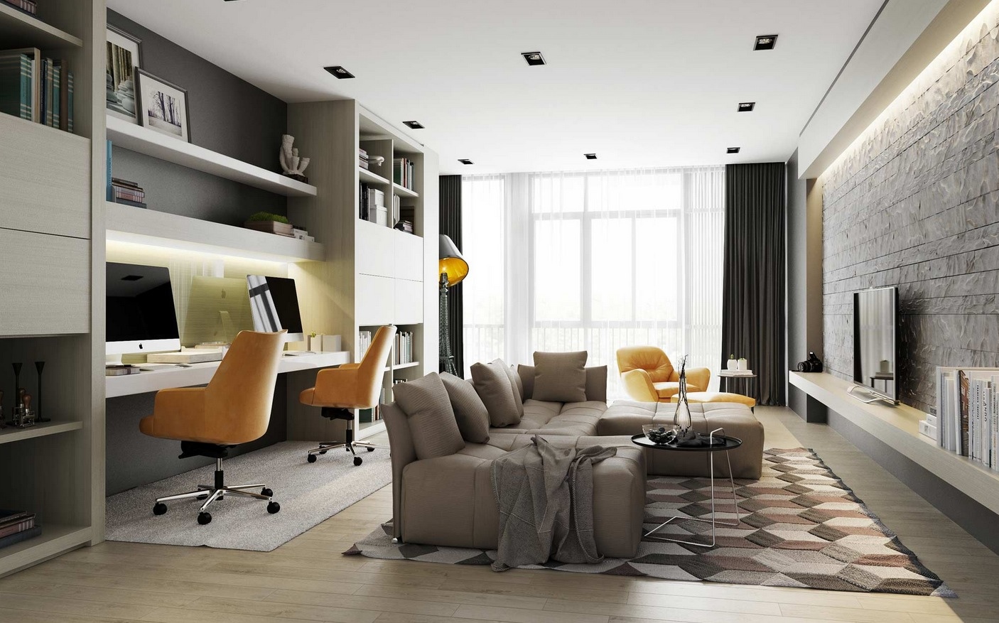 Thiết kế nội thất đưa năng lượng xanh vào không gian phòng khách đem lại sự thư giãn